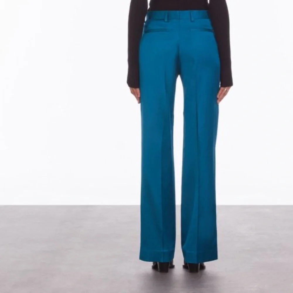 NWT | The Kooples | Teal Satin Suit Trousers - Picture 3 of 8
